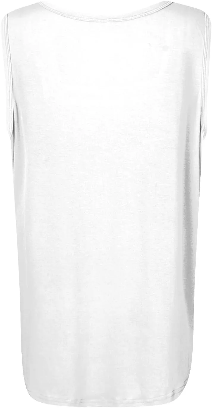 Summer Tank Tops for Women Casual Sleeveless Top Floral Print Pleated Square Neck Curved Hem Flowy Tanks