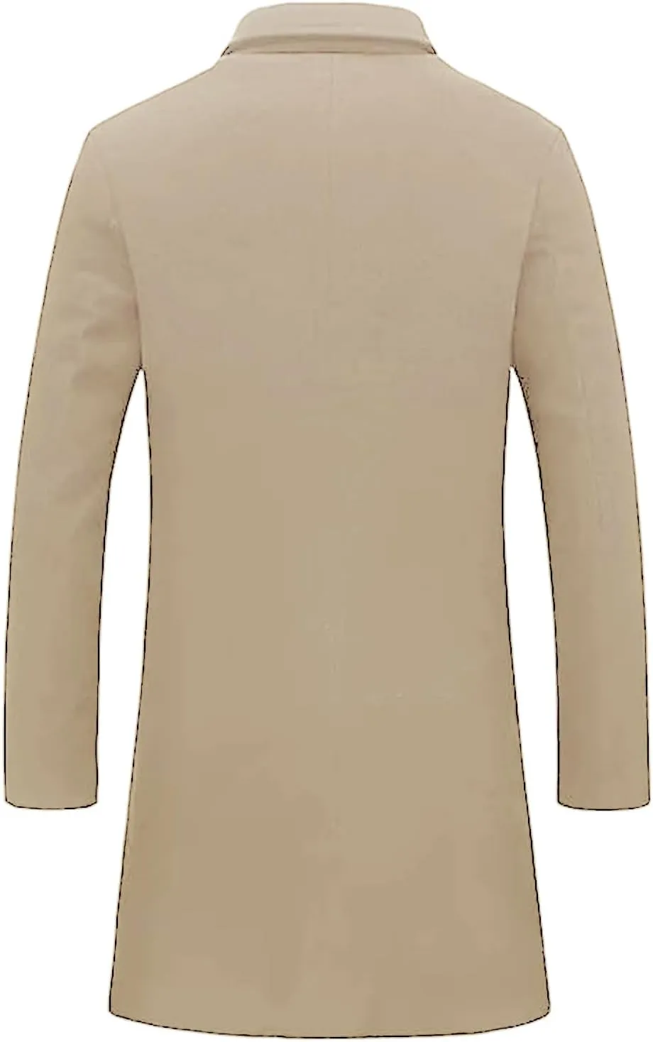 Thatrich Trenchcoat for Men Long Business Jacket Wool Blend Peacoat Office Work Coat Warm Formal Jacket Classic Fit Overcoats