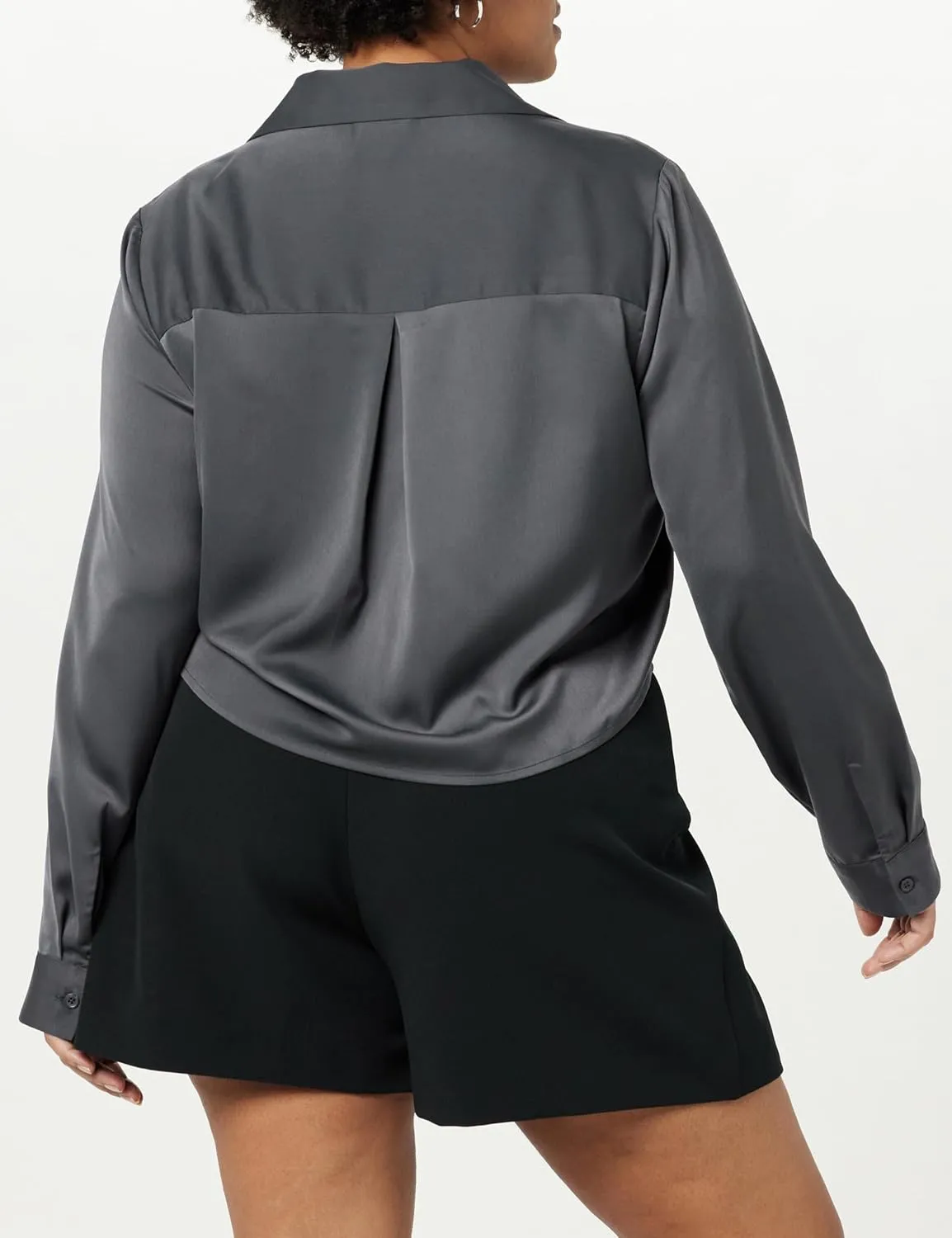 The Drop Women's Harlow Silky Cropped Blouse