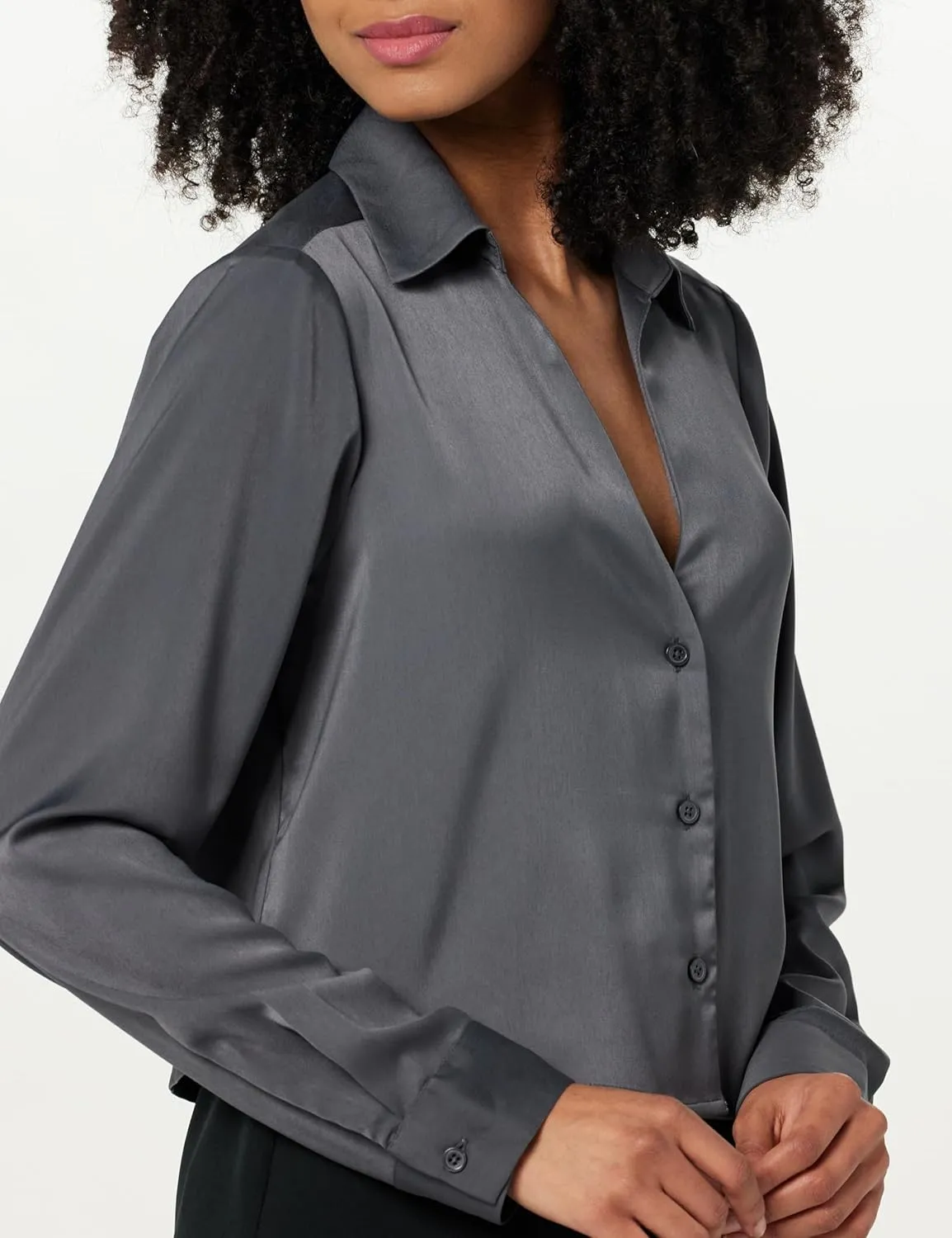 The Drop Women's Harlow Silky Cropped Blouse