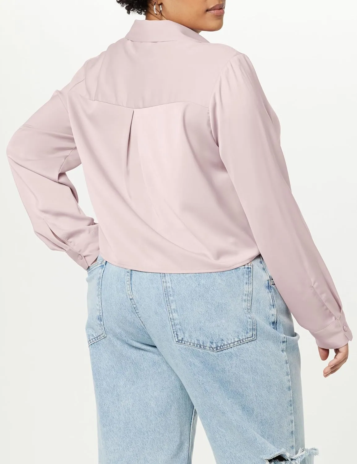 The Drop Women's Harlow Silky Cropped Blouse