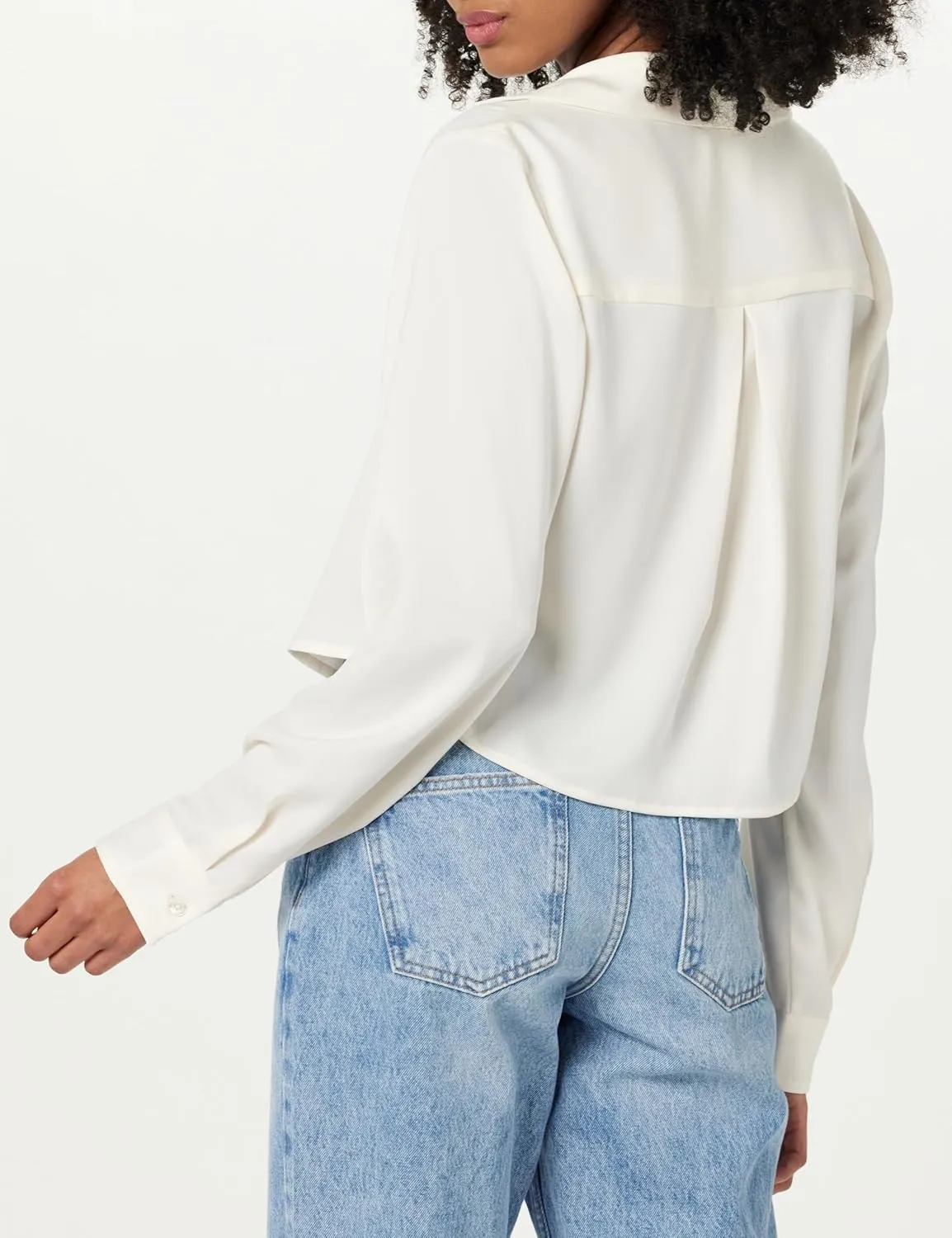 The Drop Women's Harlow Silky Cropped Blouse
