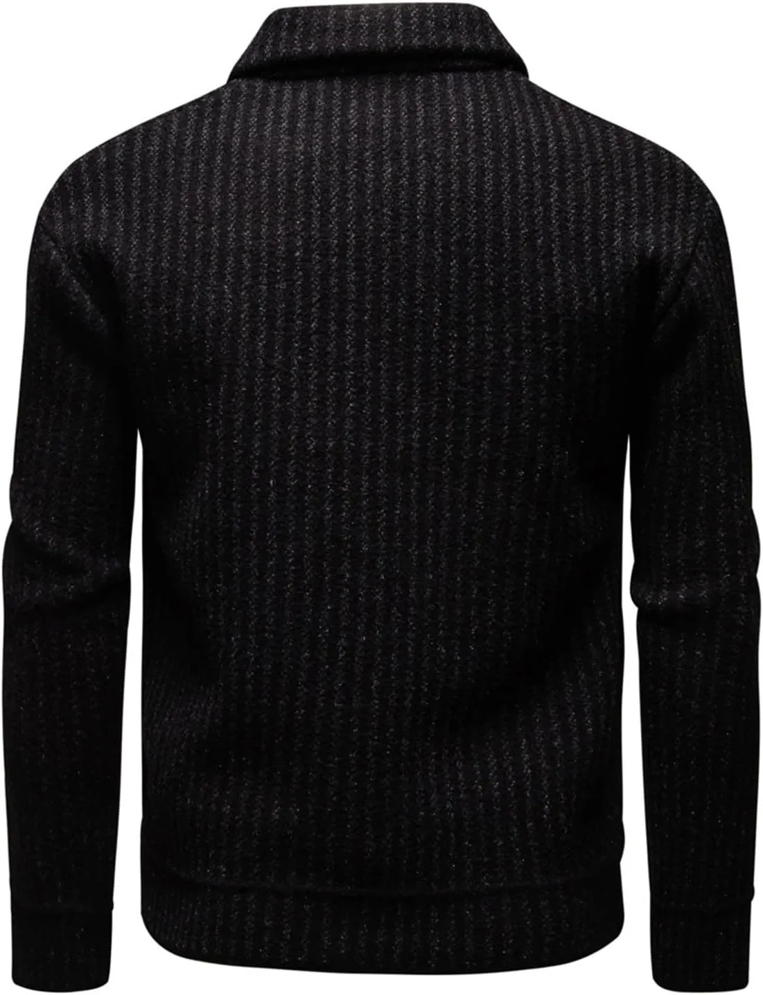 Trendy Patchwork Cardigan Sweater for Men Casual Single Breasted Coatigans Lapel Collar Button Down Cropped Sweater