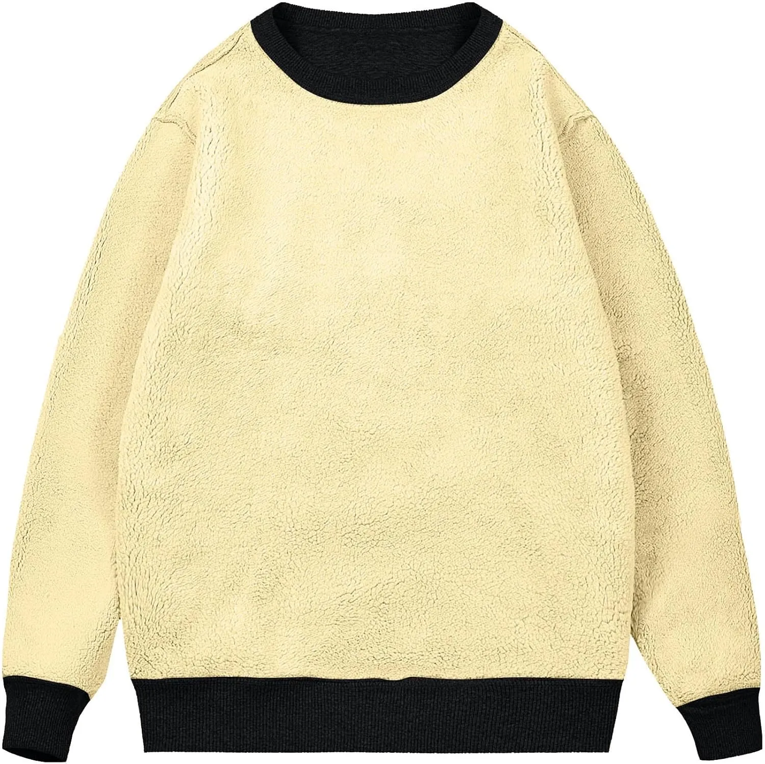 Uillui Men's Winter Thermal Sweater Warm Crewneck Sherpa Lined Fleece Sweatshirt Casual Active Long Sleeve Pullover Tops