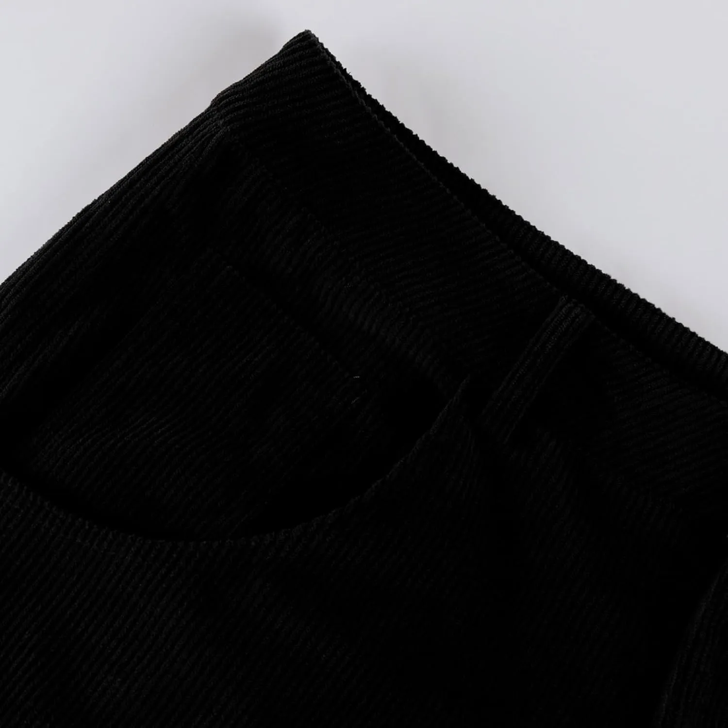 Wide Leg Corduroy Pants Women Baggy Cropped Low Rise Ankle Pants Casual Soft Button Fly Barrel Pants with Pockets