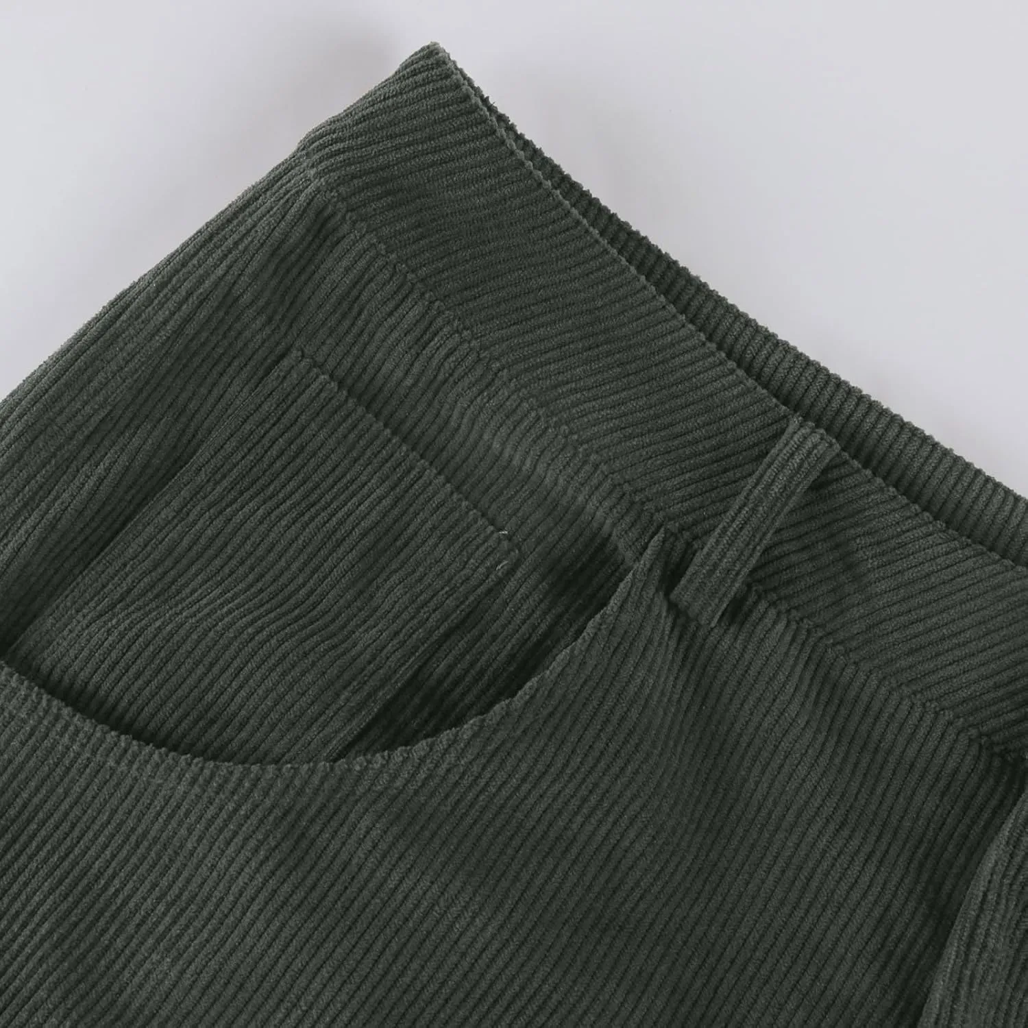 Wide Leg Corduroy Pants Women Baggy Cropped Low Rise Ankle Pants Casual Soft Button Fly Barrel Pants with Pockets