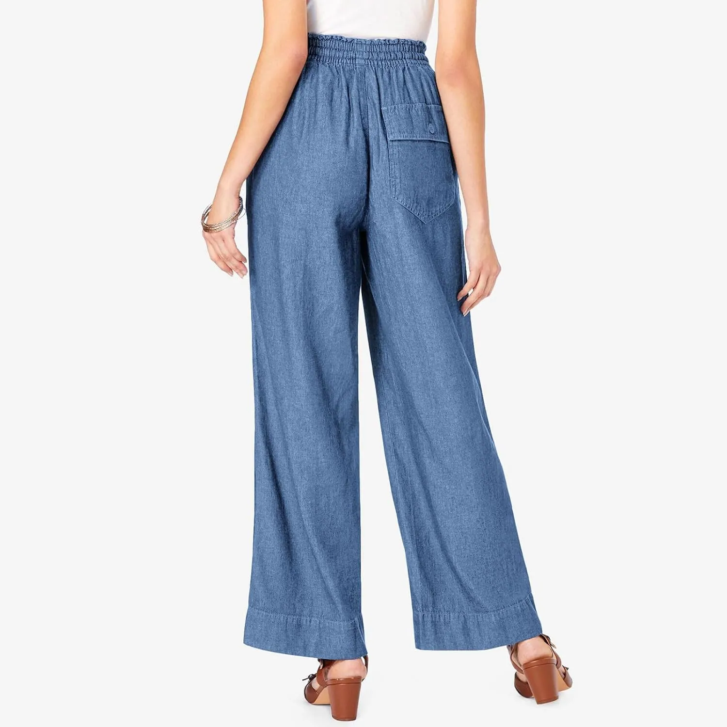 Wide Leg Jeans for Women High Waisted Flare Cropped Denim Pants High Waisted Straight Leg Stretchy Baggy Trousers
