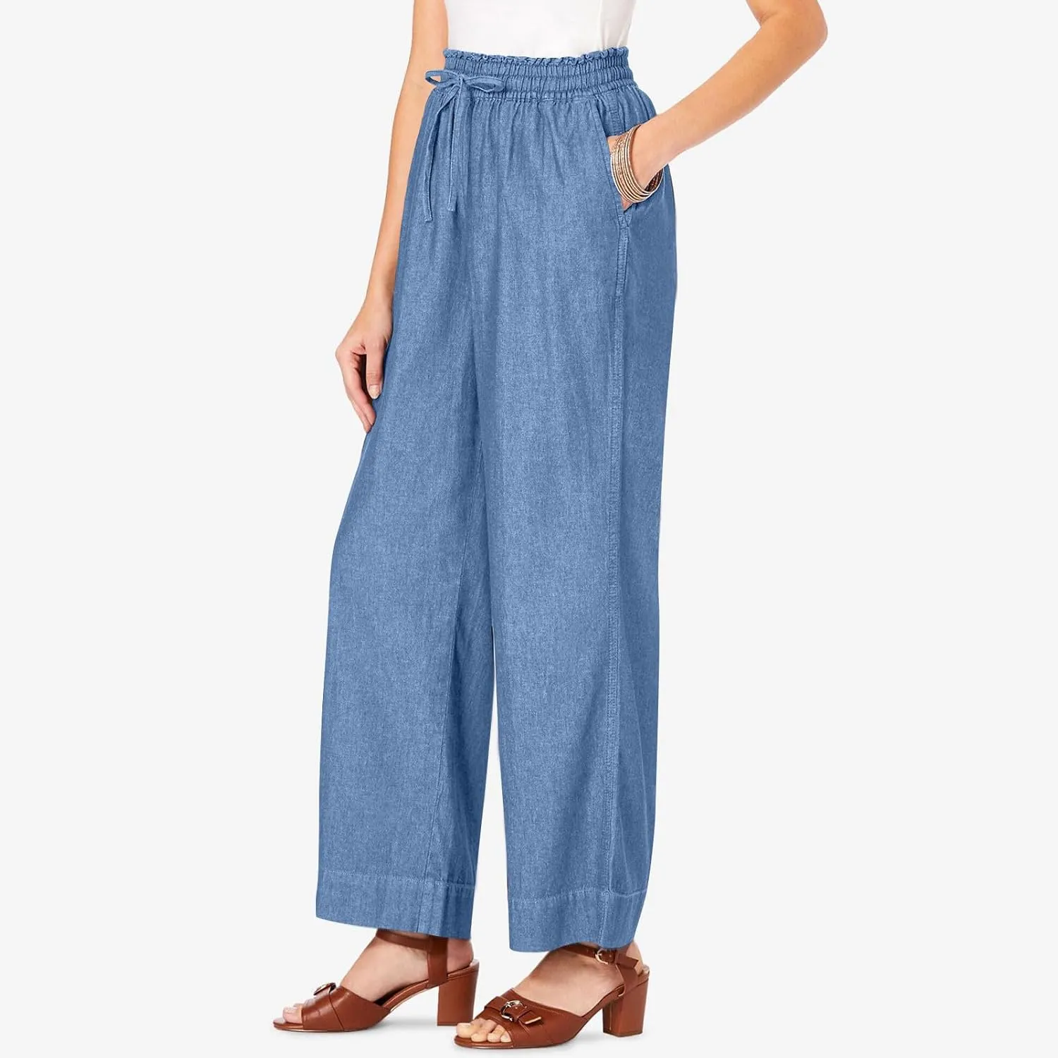 Wide Leg Jeans for Women High Waisted Flare Cropped Denim Pants High Waisted Straight Leg Stretchy Baggy Trousers