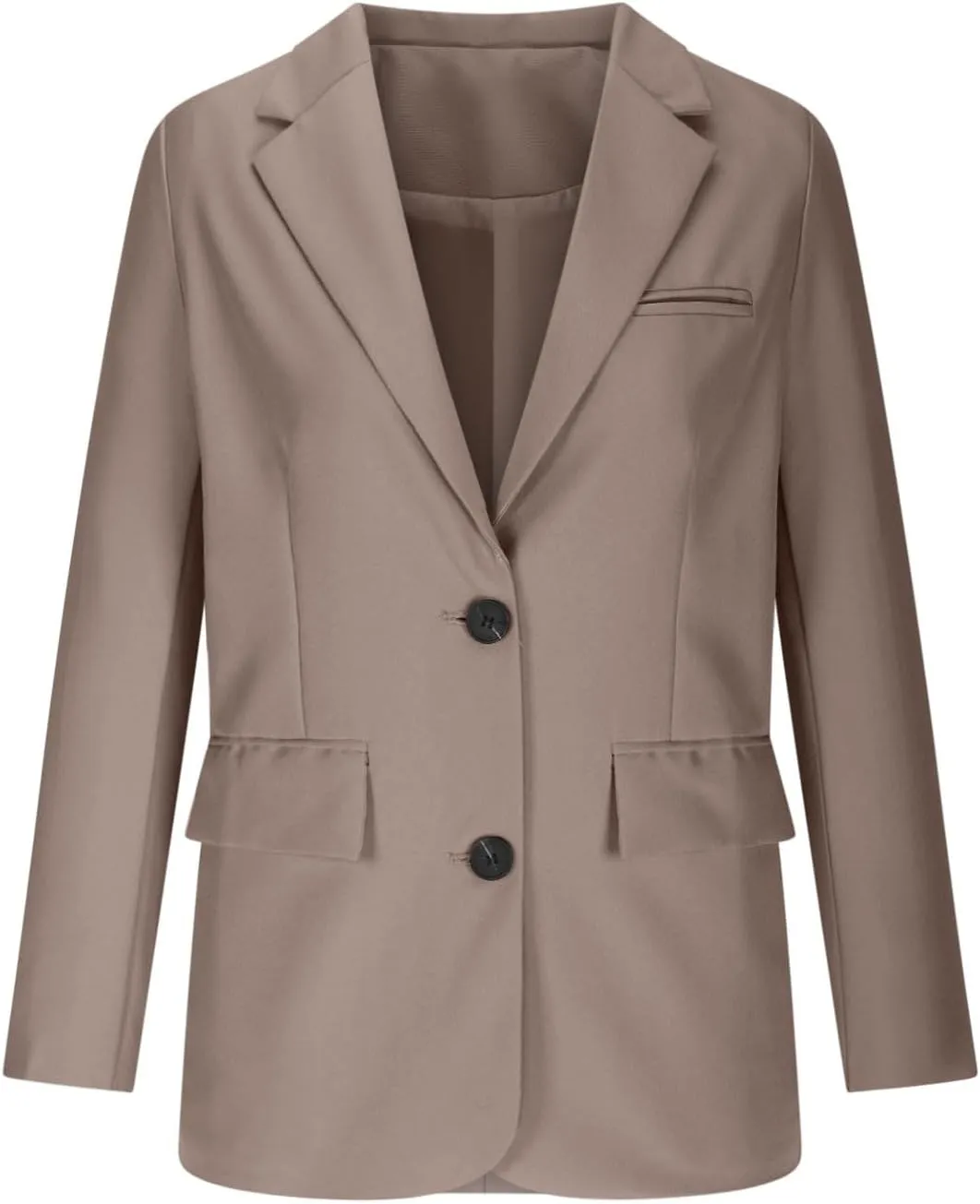Women Blazer Jackets Solid Color Long Sleeved Lapel Tailored Jackets with Pockets Lightweight Office Work Suit Coat