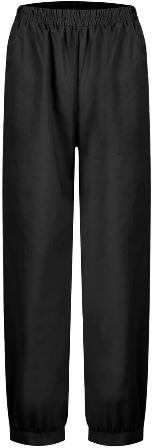 Women Casual High Waist Pants Summer Solid Long Palazzo Pants Beach Trousers Loose Business Work Office Trousers