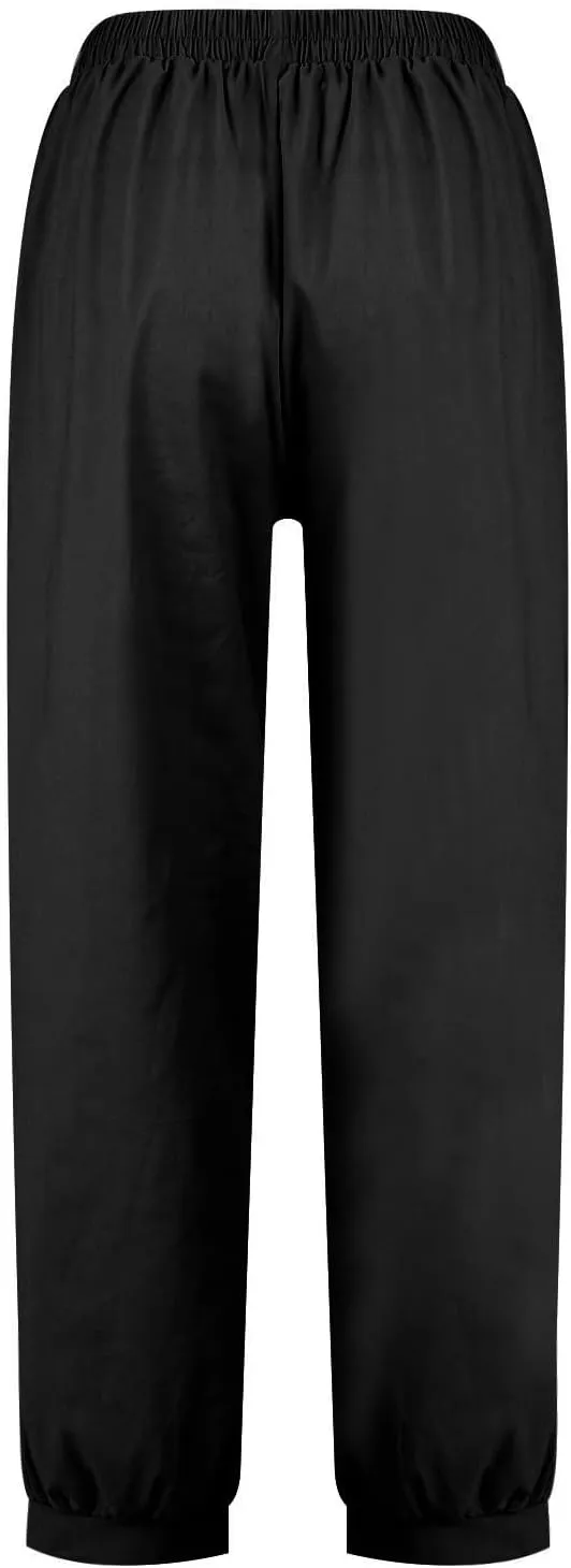 Women Casual High Waist Pants Summer Solid Long Palazzo Pants Beach Trousers Loose Business Work Office Trousers