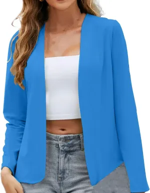 Women Open Front Blazers 2024 3/4 Sleeve Jacket Formal Solid Coat Women Fashion Dressy Work Blazers Women's 2024