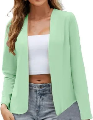 Women Open Front Blazers 2024 3/4 Sleeve Jacket Formal Solid Coat Women Fashion Dressy Work Blazers Women's 2024