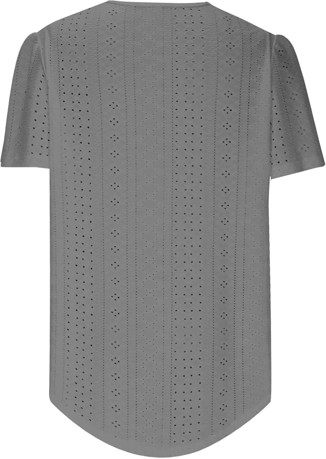 Women Tshirts Short Puff Sleeve Fish Net Crew Neck Tops Thin Breathable Loose Basic Shirt Summer Tee for Women 2025
