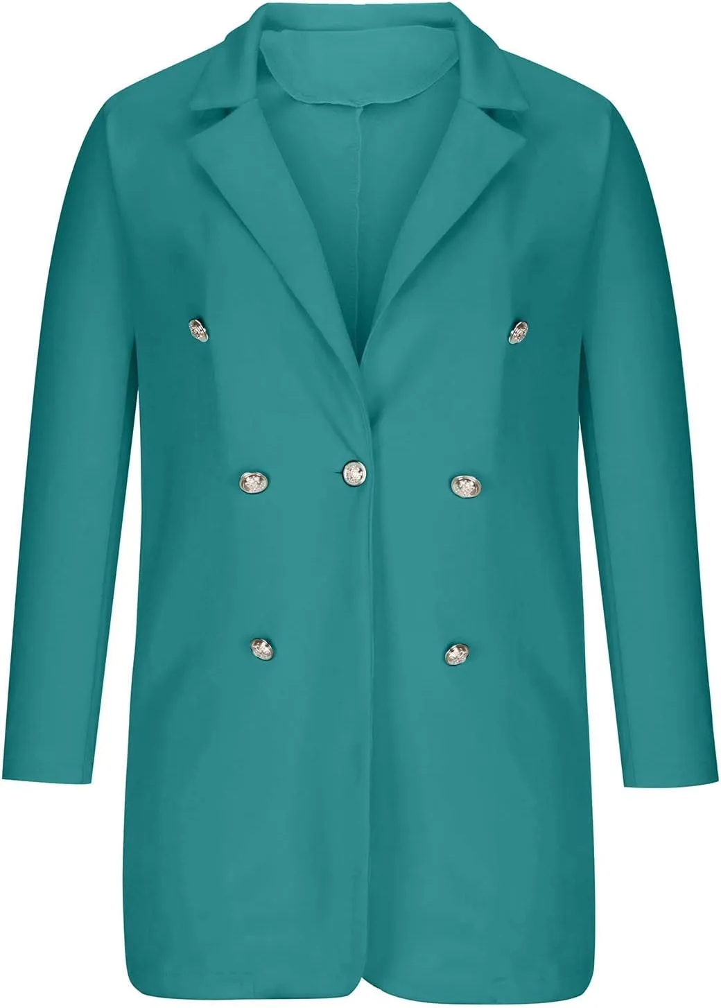 Women's Blazers Trench Coat Double Breasted Blazer Jackets Coat Fall Solid Long Sleeve Outerwear Coat