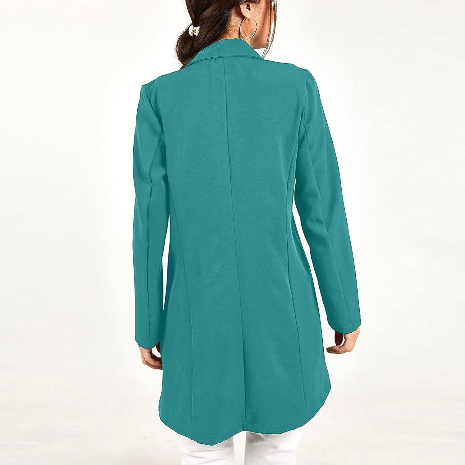 Women's Blazers Trench Coat Double Breasted Blazer Jackets Coat Fall Solid Long Sleeve Outerwear Coat