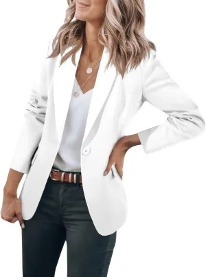 Womens Casual Blazers Long Sleeve Open Front Suit Jackets Business Dressy Top Work Office Blazer with Pockets