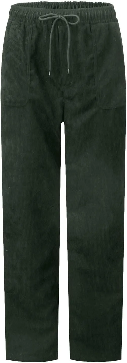 Womens Corduroy Pants Soft Drawstring High Waisted Wide Leg Pants Casual Baggy Cropped Lounge Pants with Pockets