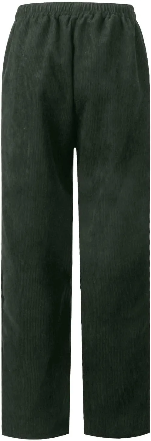 Womens Corduroy Pants Soft Drawstring High Waisted Wide Leg Pants Casual Baggy Cropped Lounge Pants with Pockets
