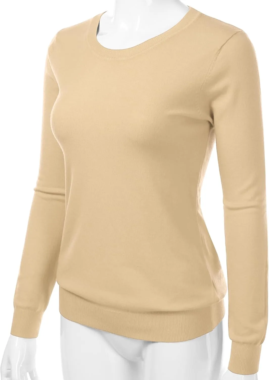 Women's Crewneck Long Sleeve Pullover Premium Soft Knit Sweater (S-XXL)