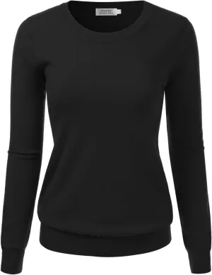 Women's Crewneck Long Sleeve Pullover Premium Soft Knit Sweater (S-XXL)