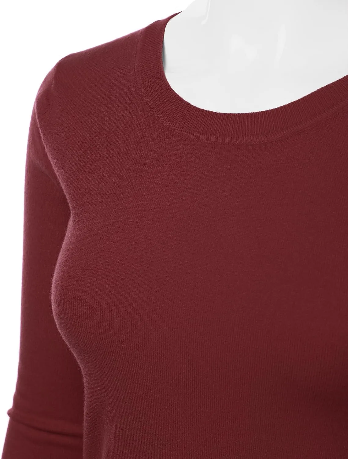 Women's Crewneck Long Sleeve Pullover Premium Soft Knit Sweater (S-XXL)