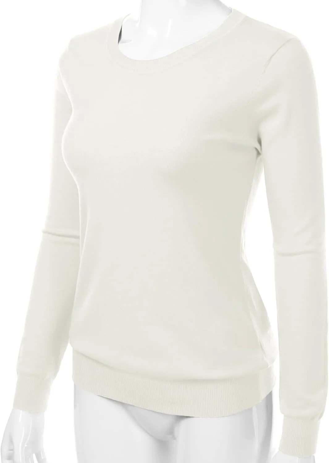Women's Crewneck Long Sleeve Pullover Premium Soft Knit Sweater (S-XXL)