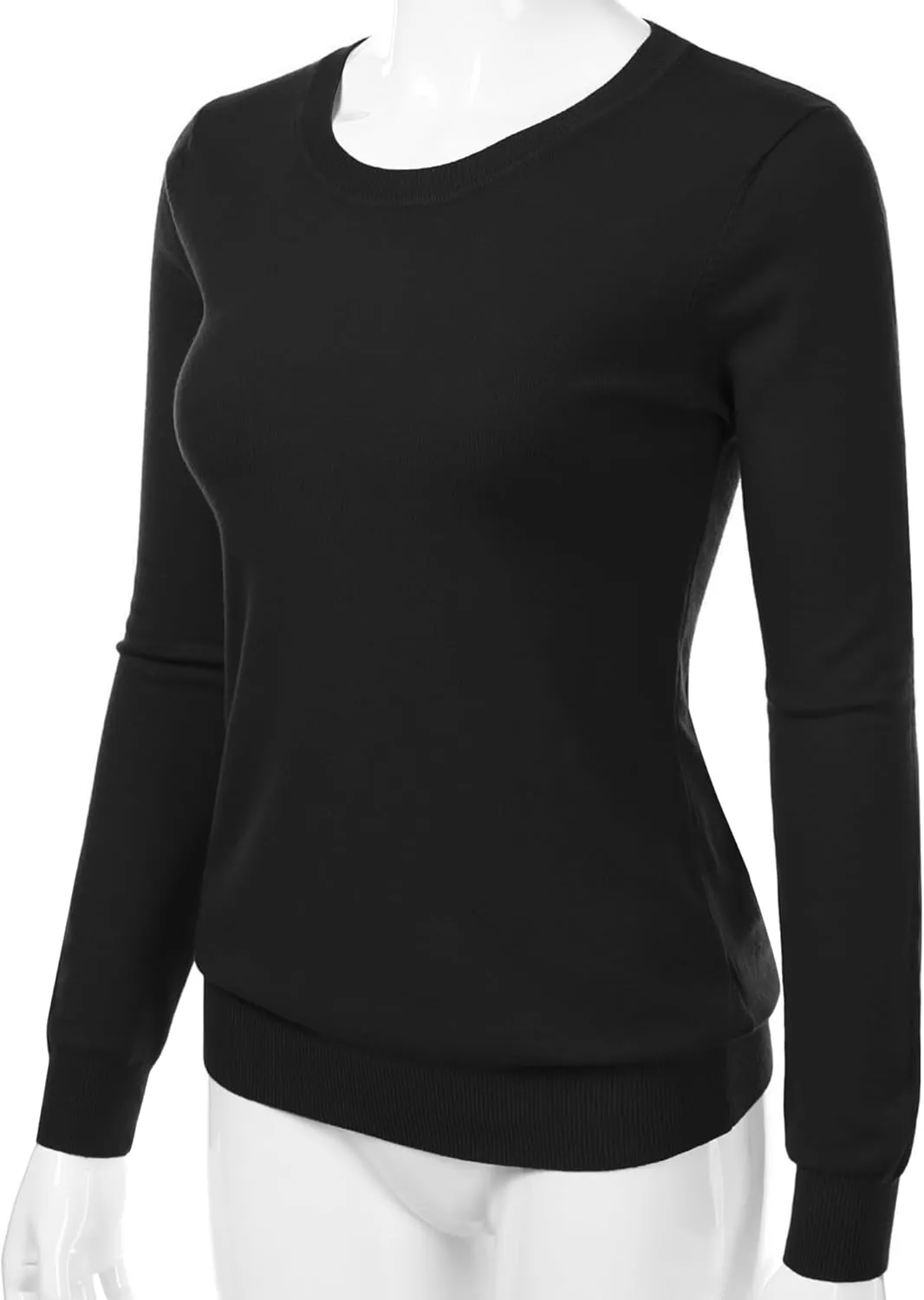 Women's Crewneck Long Sleeve Pullover Premium Soft Knit Sweater (S-XXL)