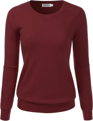 Women's Crewneck Long Sleeve Pullover Premium Soft Knit Sweater (S-XXL)