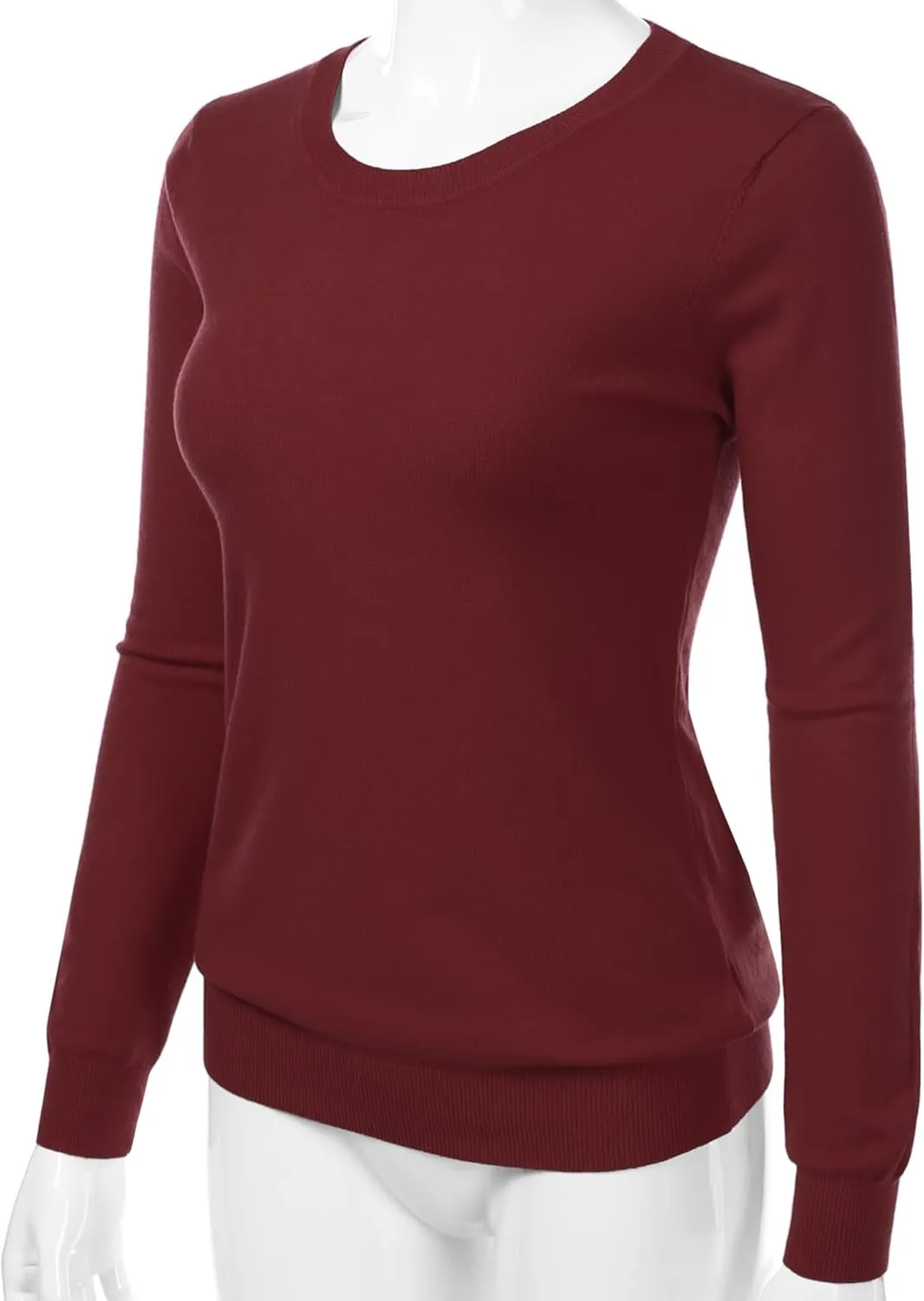 Women's Crewneck Long Sleeve Pullover Premium Soft Knit Sweater (S-XXL)