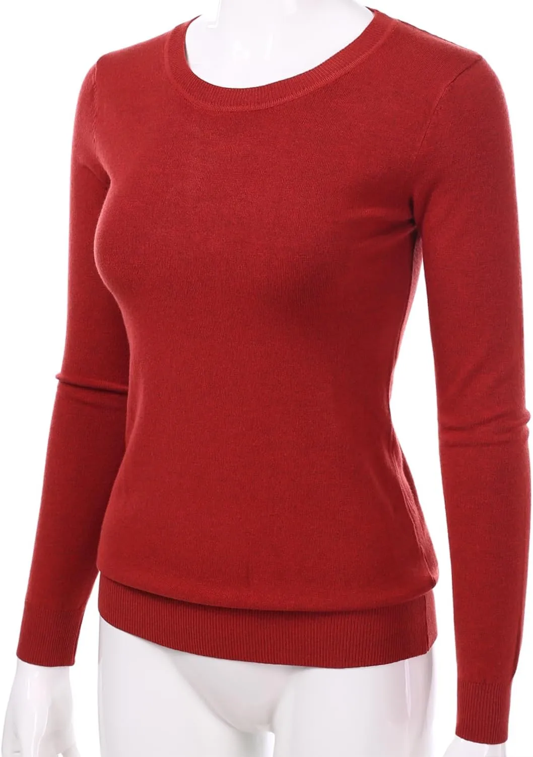 Women's Crewneck Long Sleeve Pullover Premium Soft Knit Sweater (S-XXL)