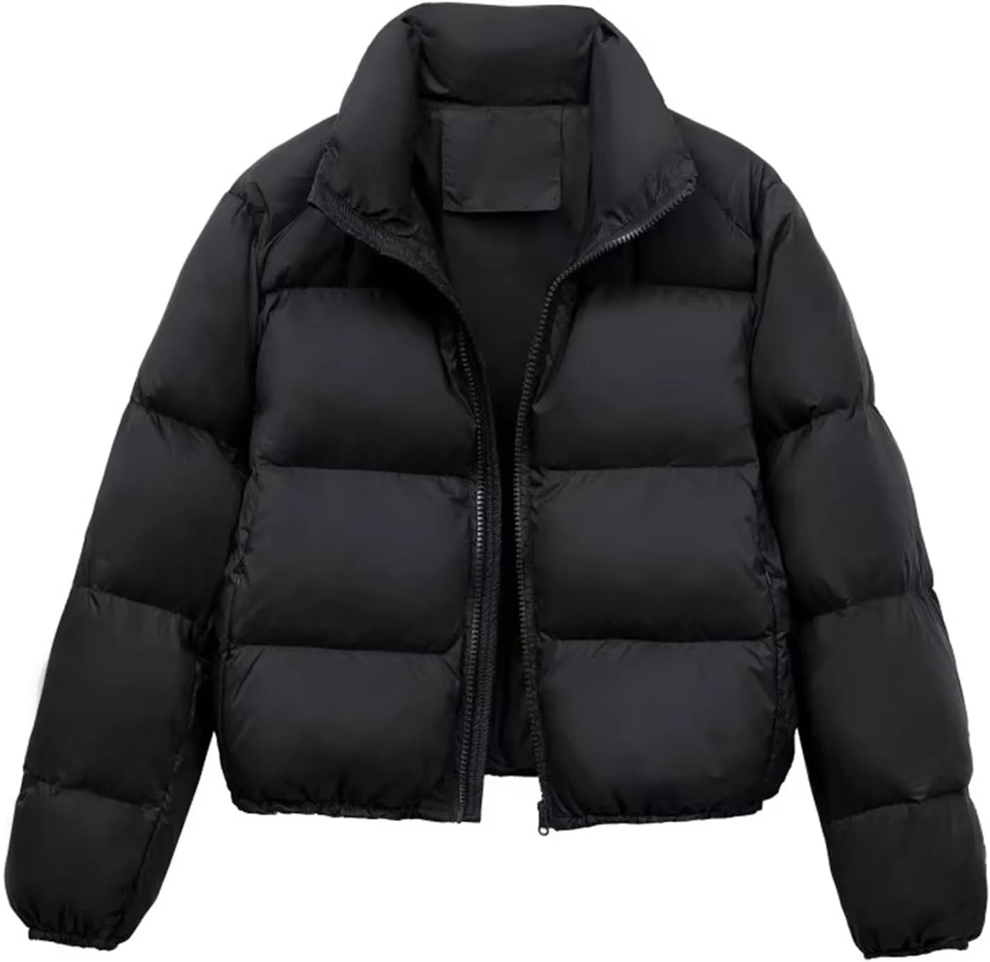 Women's Down Jackets Parkas Lightweight Sleeve Button Down Hooded Padded Coat with Thicken Fleece Lined Down Jacket