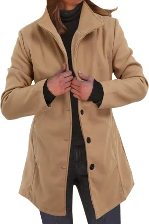 Women's Elegant Blazers Single Breasted Coat 2024 Winter Mid Woolen Overcoat Work Office Pea Jackets Overcoats