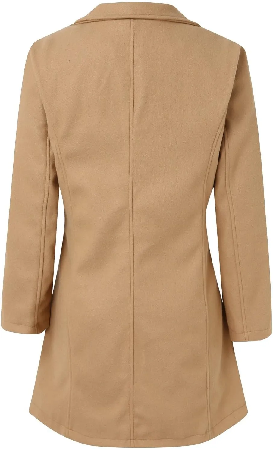 Women's Elegant Blazers Single Breasted Coat 2024 Winter Mid Woolen Overcoat Work Office Pea Jackets Overcoats