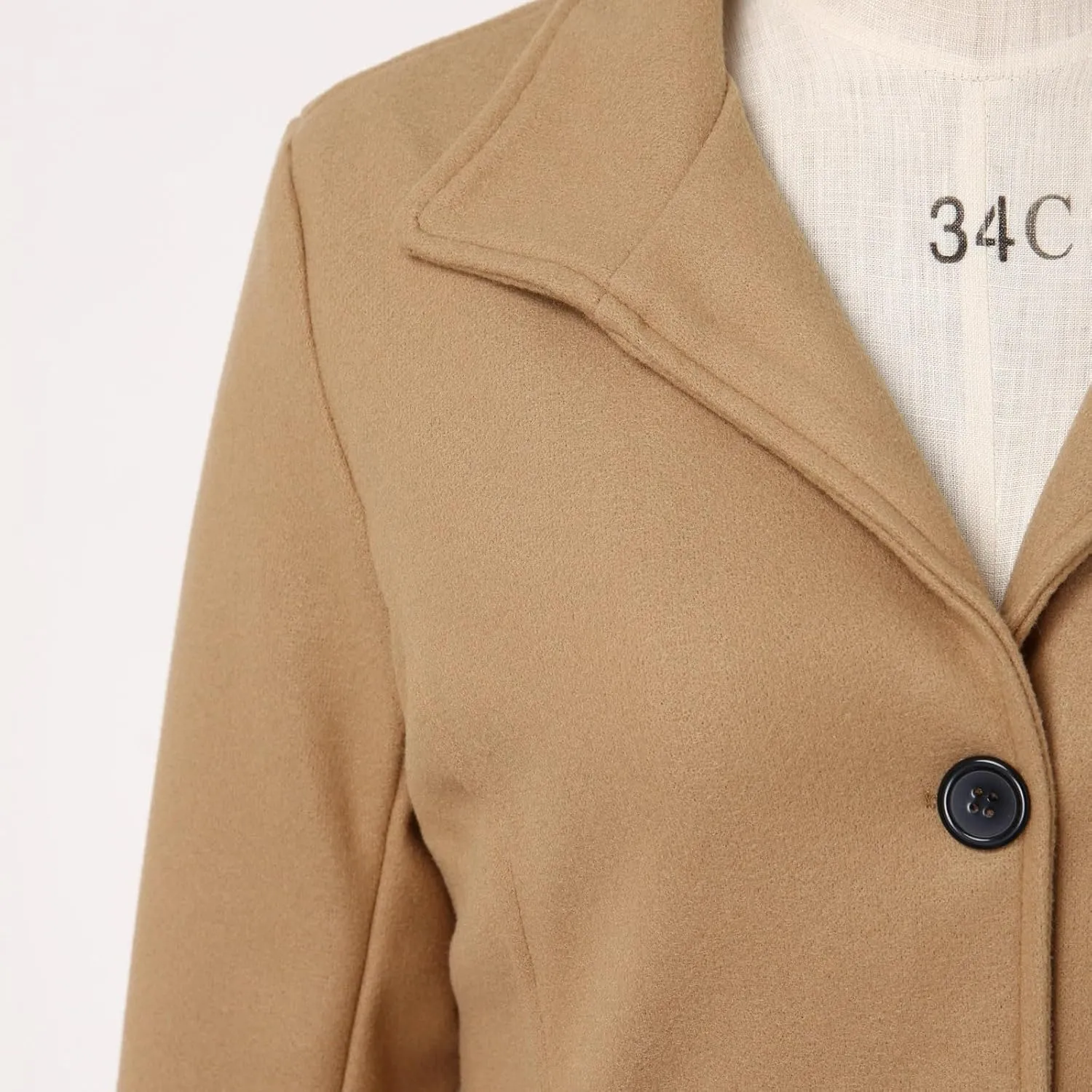 Women's Elegant Blazers Single Breasted Coat 2024 Winter Mid Woolen Overcoat Work Office Pea Jackets Overcoats