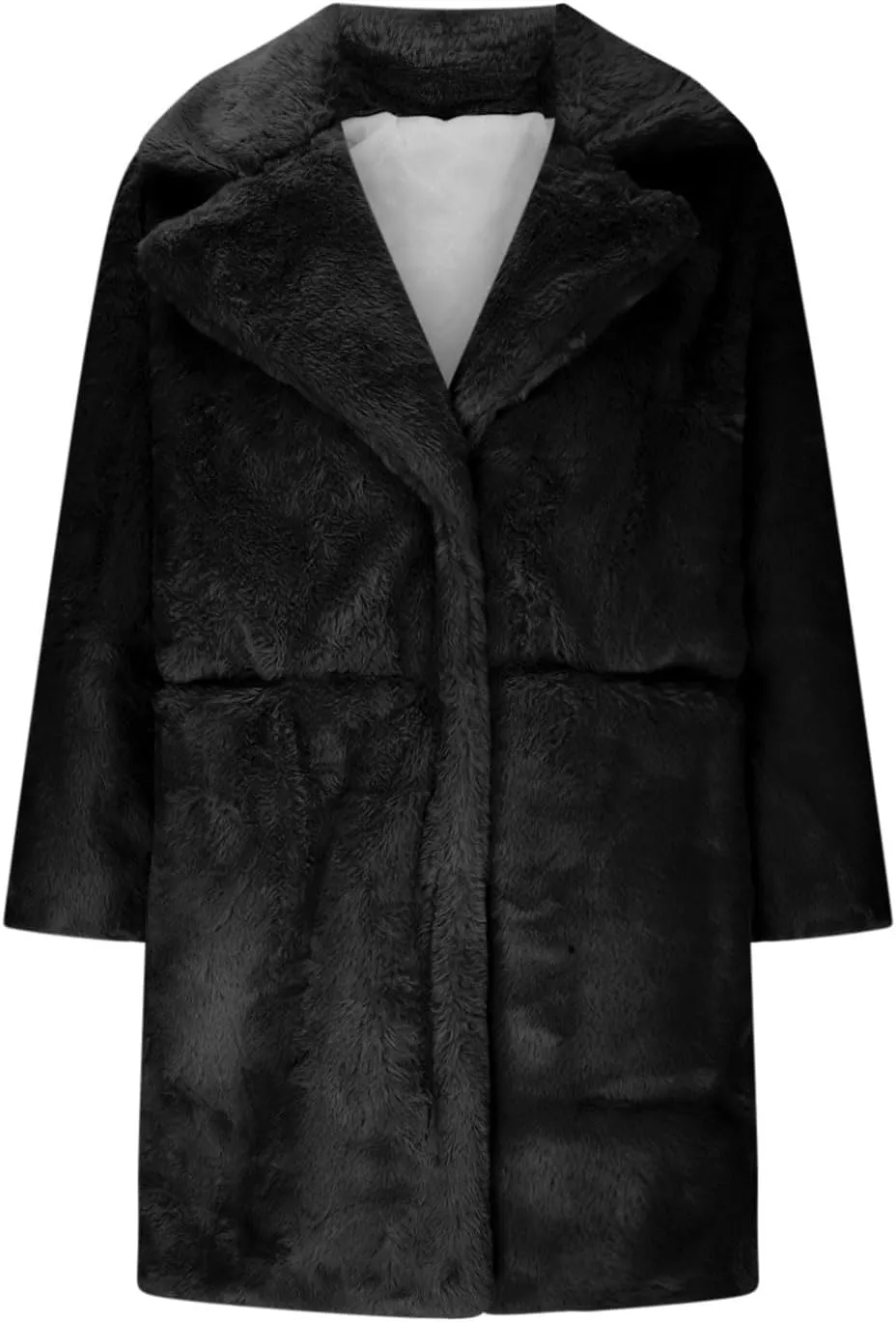 Women's Fashion Cropped Faux Fur Jacket Long Sleeve Open Front Cardigan Casual Fluffy Parka Shaggy Classic Short Coat