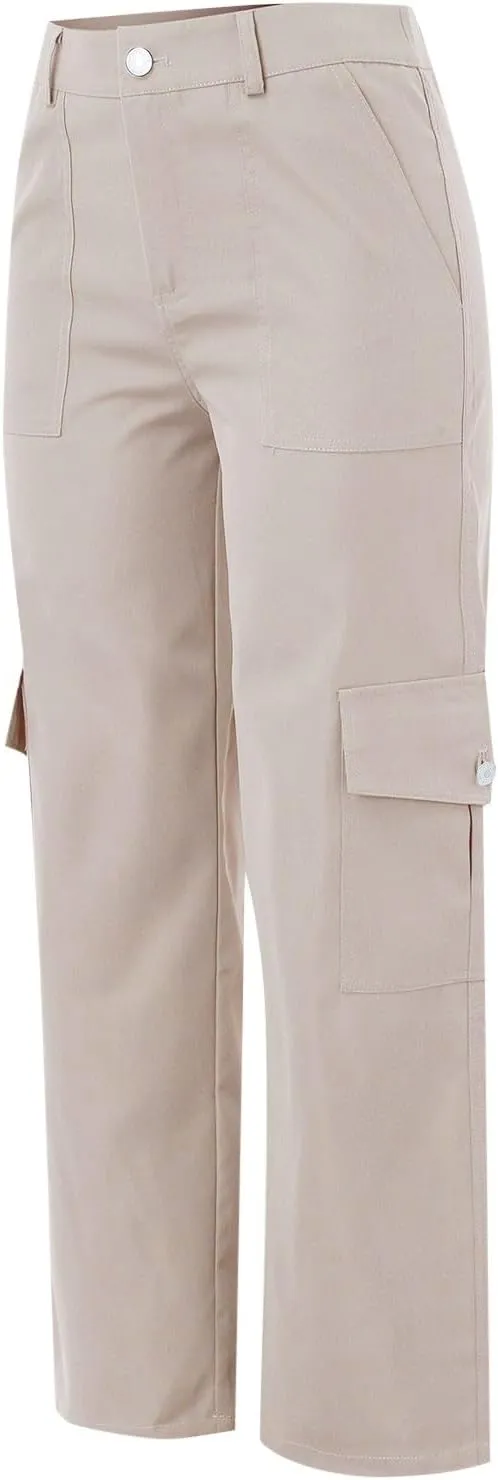 Women's High Waisted Cargo Pants Baggy High Waisted Parachute Pants with Pockets Wide Leg Y2K Streetwear Casual Pants