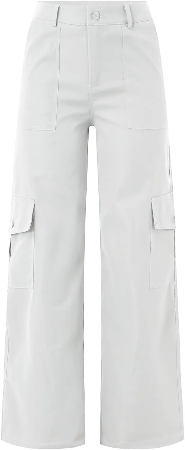 Women's High Waisted Cargo Pants Baggy High Waisted Parachute Pants with Pockets Wide Leg Y2K Streetwear Casual Pants
