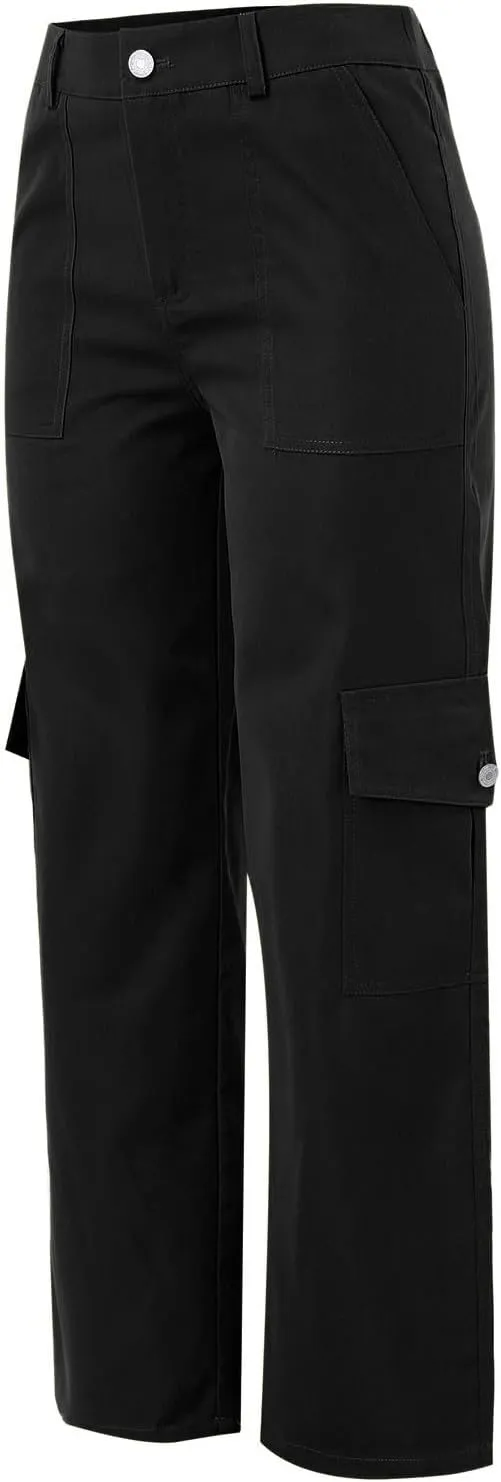 Women's High Waisted Cargo Pants Baggy High Waisted Parachute Pants with Pockets Wide Leg Y2K Streetwear Casual Pants