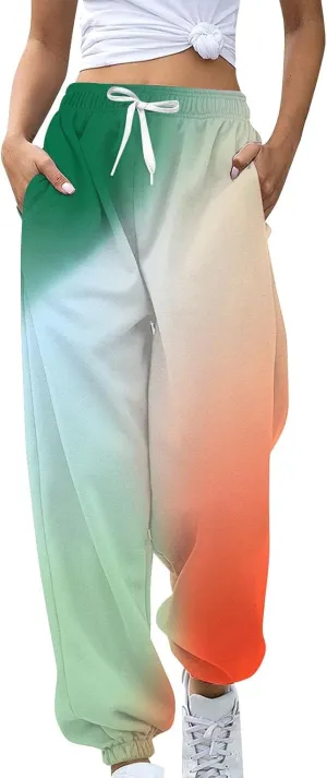 Womens High Waisted Sweatpants Pants Workout High Waisted Yoga Pants Casual Baggy Fleece High Waisted Joggers Pants