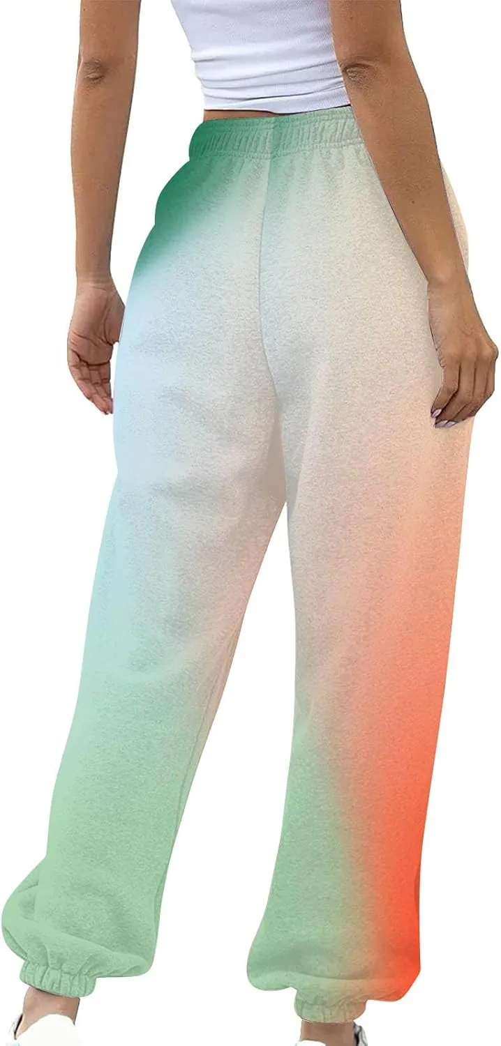 Womens High Waisted Sweatpants Pants Workout High Waisted Yoga Pants Casual Baggy Fleece High Waisted Joggers Pants