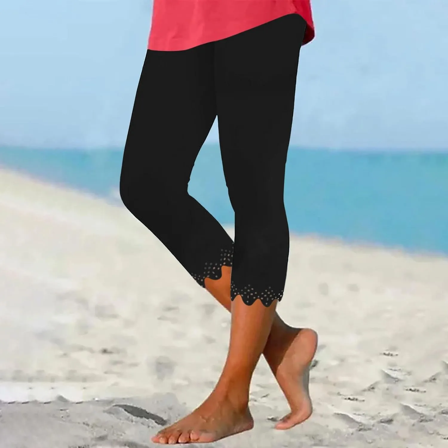 Women's High Waisted Yoga Capris Capris Leggings Classic American Flag Print Yoga Running Pants Soft High Waisted