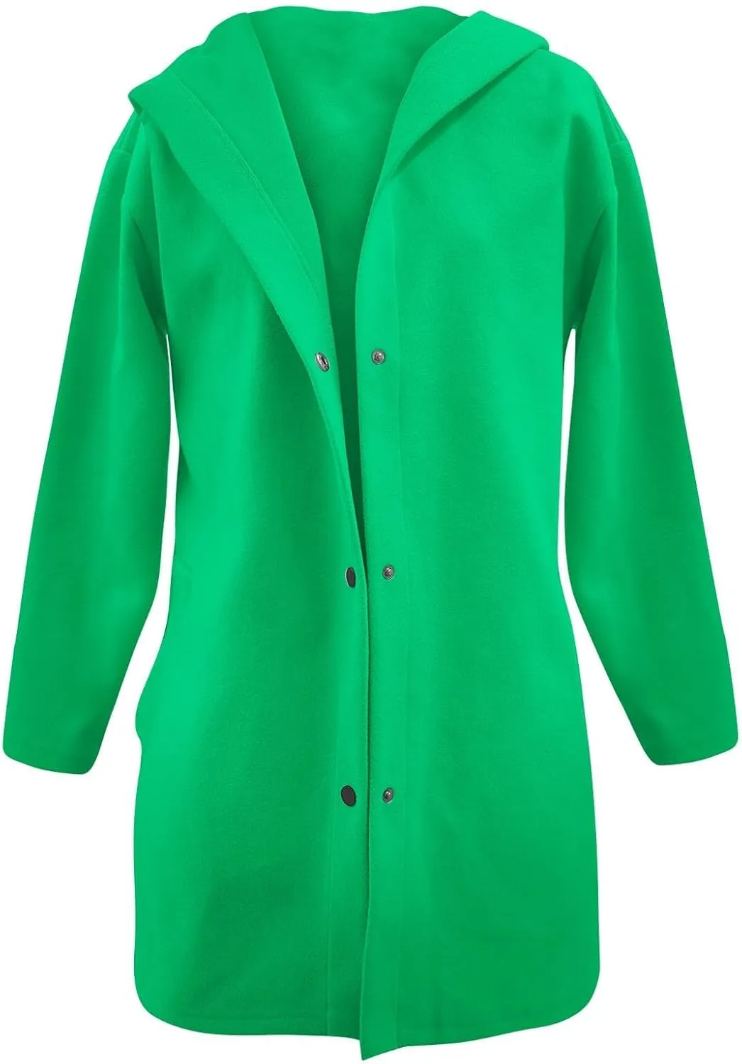 Womens Jackets Casual Single Breasted Hooded Jacket Lapel Neck Long Sleeve Solid Cardigans Trench Coat for Women 2024