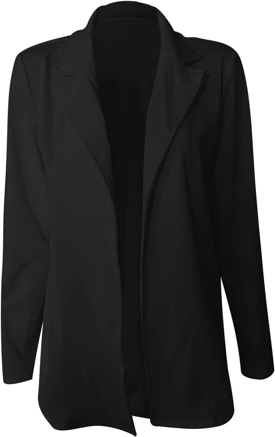 Women's Long Blazer Solid Open Front Cardigan Formal Suit Sleeve Blouse Coat Blazers for Work Casual