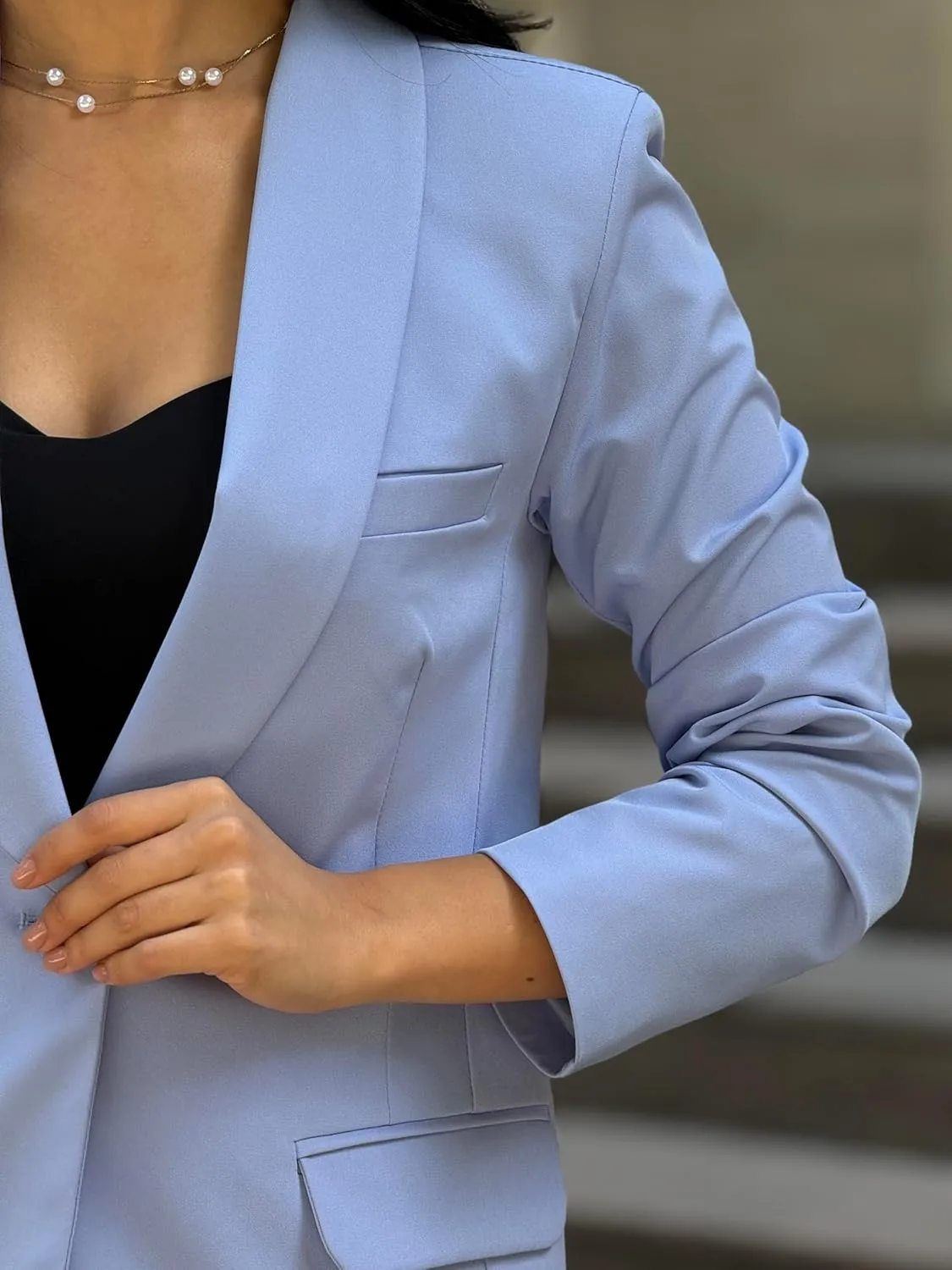 Womens Long Blazers for Work Slim Fit Jackets Casual Tailored Blazer for Women Business Office Lightweight Jacket