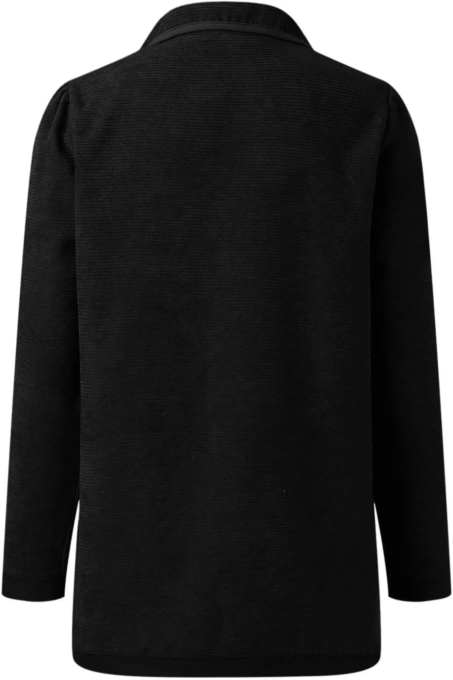 Womens Long Sleeve Lapel Blazers Casual Single Breasted Work Suit Loose Comfy Open Front Cardigans with Pockets 2024