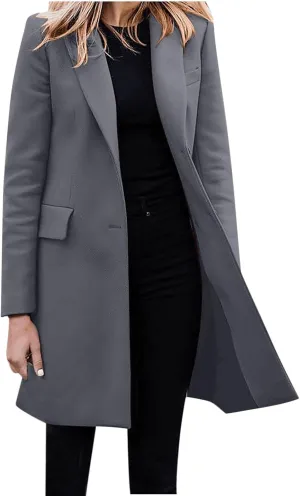 Womens Oversized Blazers Casual Business Long Sleeve Lapel Suit Jackets Fashion Loose Single Breasted Cardigan Jacket