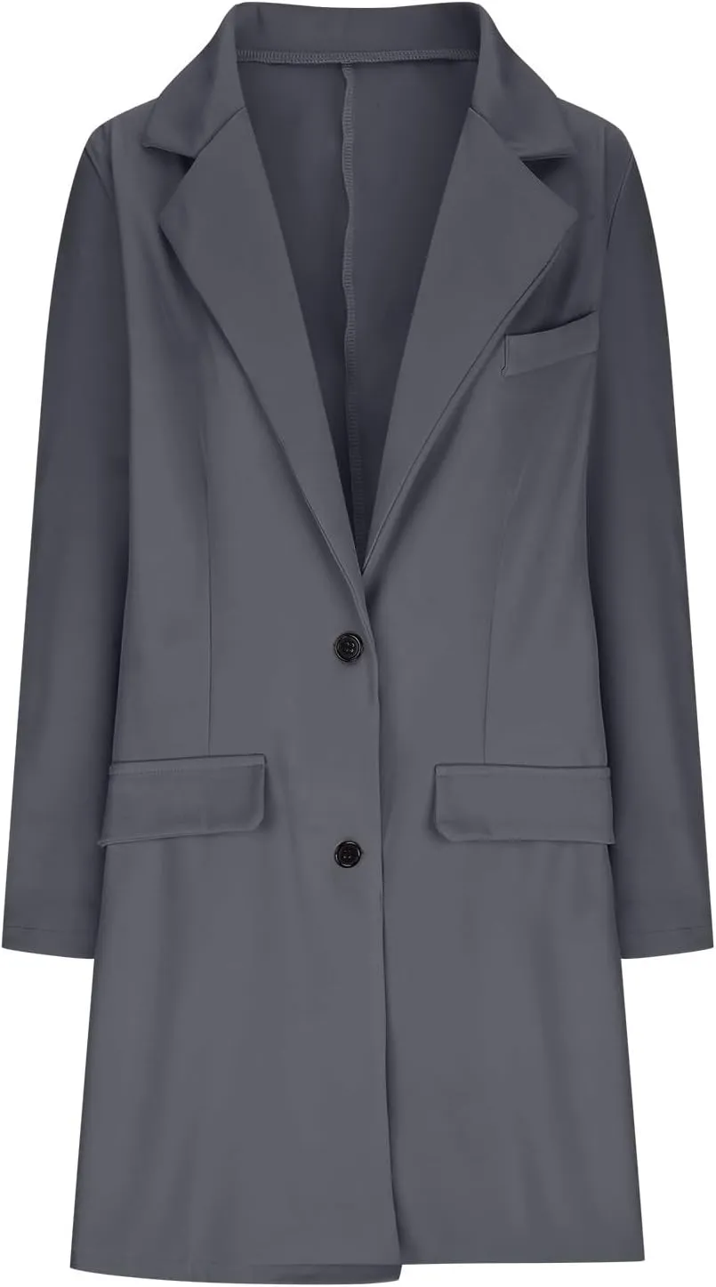 Womens Oversized Blazers Casual Business Long Sleeve Lapel Suit Jackets Fashion Loose Single Breasted Cardigan Jacket