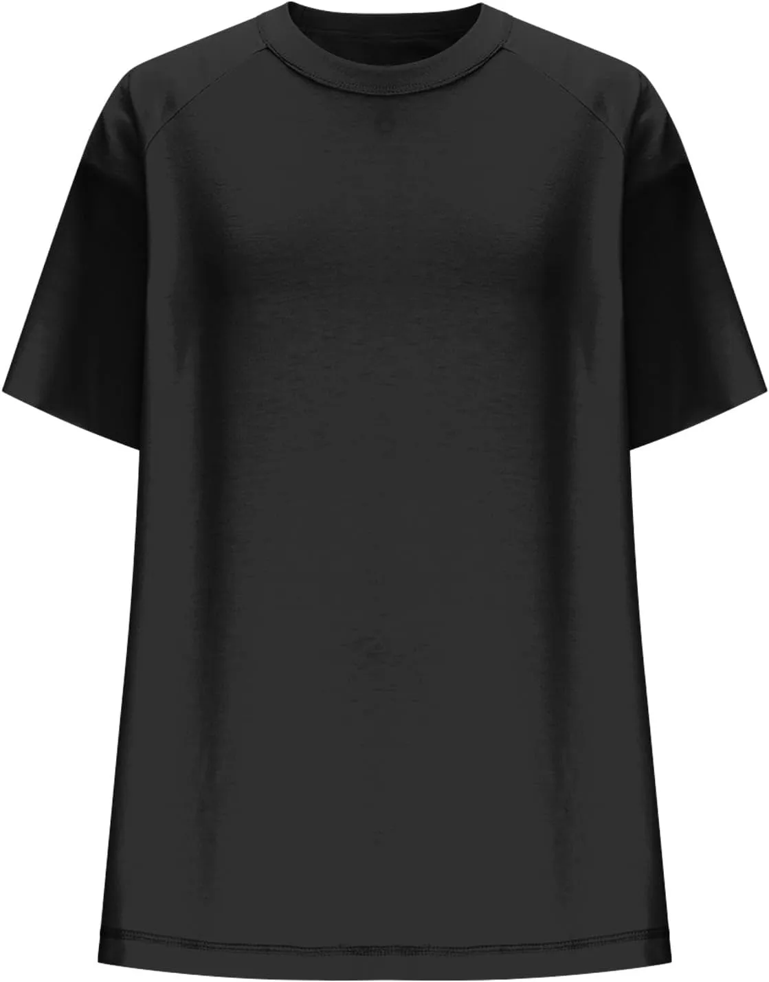 Womens Oversized T Shirts Summer Short Sleeve Tops Casual Classic Crew Neck Plain Tunic Loose Drop Shoulder Blouses