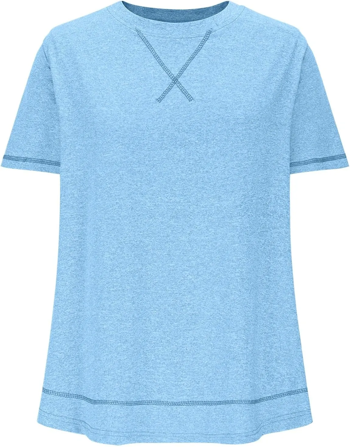 Women's Plus Size Plain Shirts Oversized Casual Summer Tops Crewneck Blouses Comfort Short Sleeve Tunic Tees